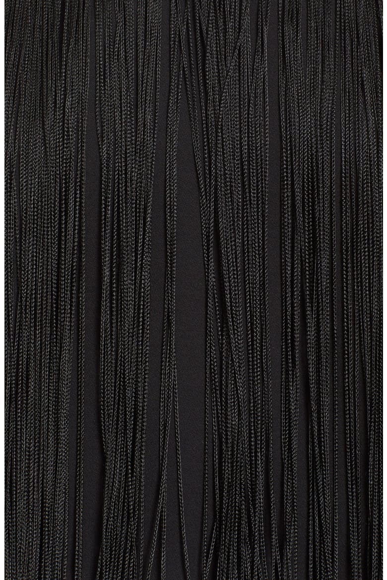 'Retreat' Fringed Halter Top, Alternate, color, BLACK