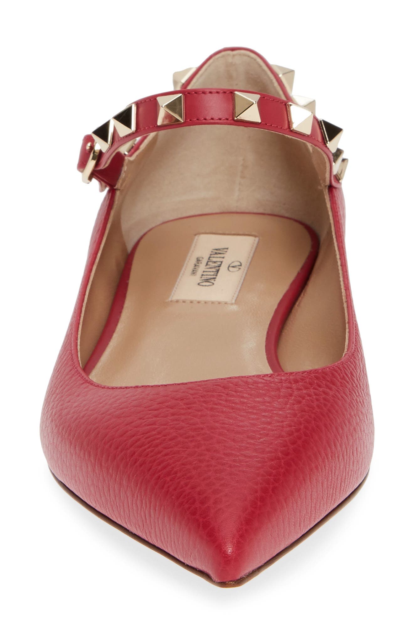 Valentino Garavani Rockstud Mary Jane Pointed Toe Flat, Alternate, color, 