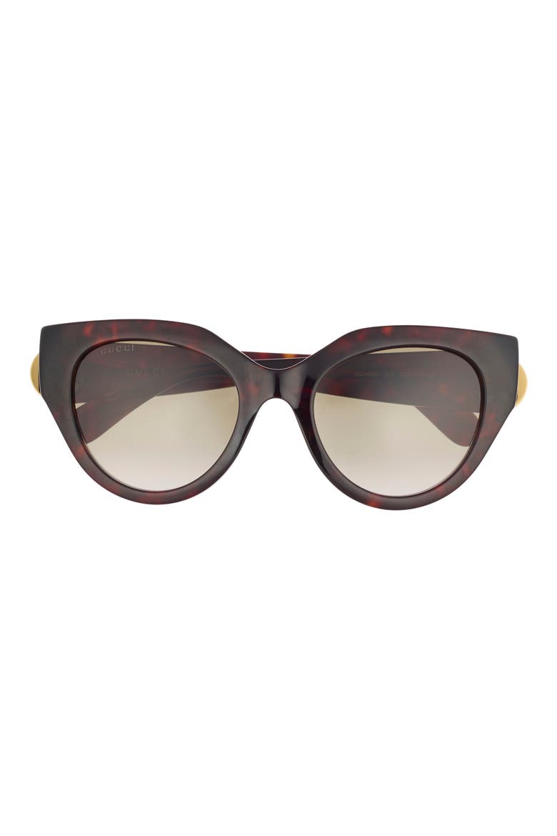 52mm Cat Eye Sunglasses, Main, color, HAVANA HAVANA BROWN