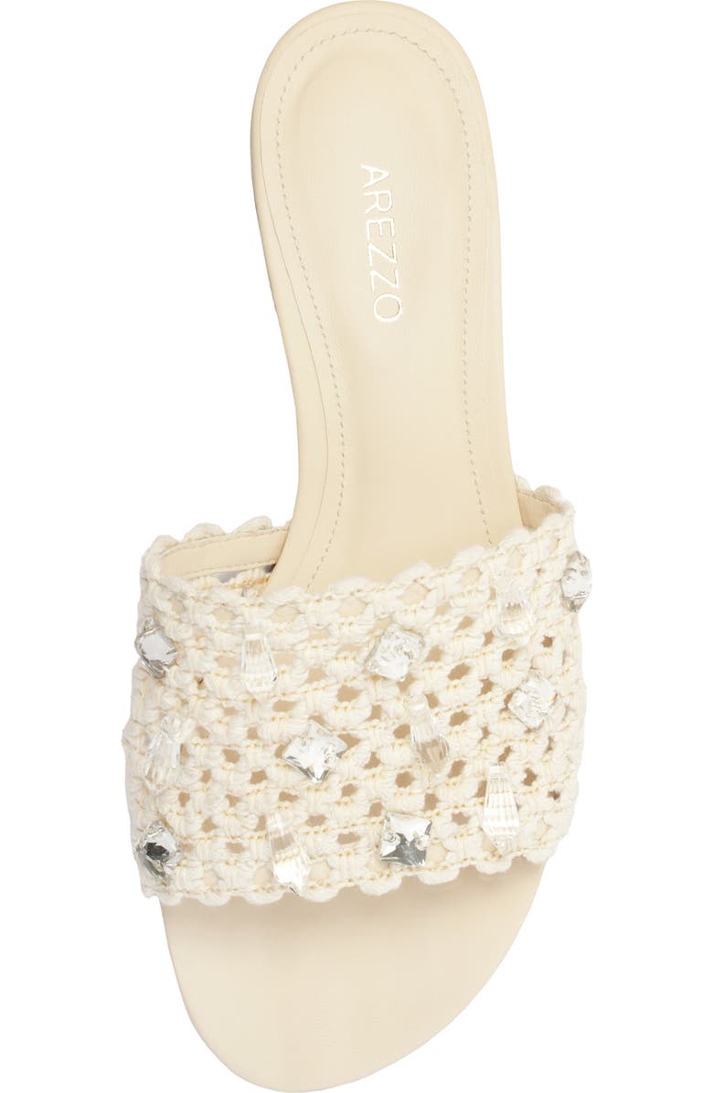 Arezzo Briella Crystal Embellished Slide Sandal, Alternate, color, White