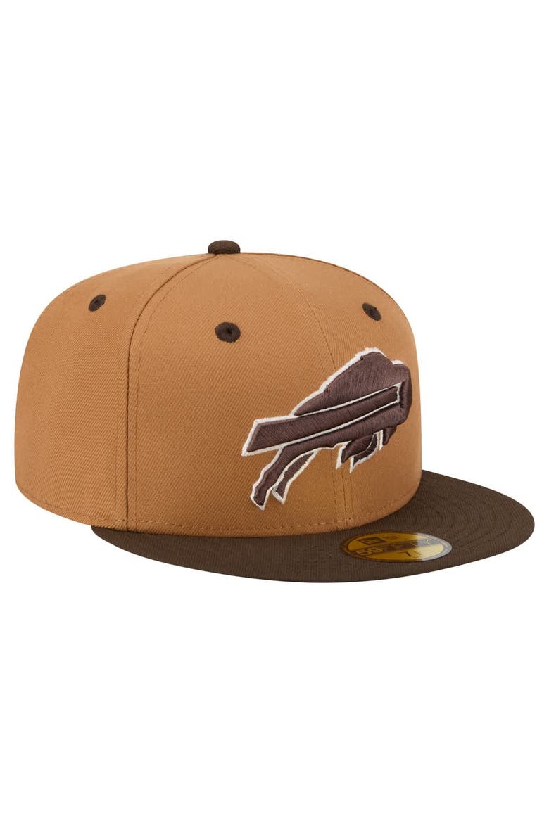 Men's New Era  Light Brown/Dark Brown Buffalo Bills Two-Tone Walnut 59FIFTY Fitted Hat, Alternate, color, Light Brown