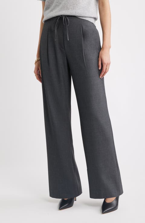 Drawstring Wide Leg Pants