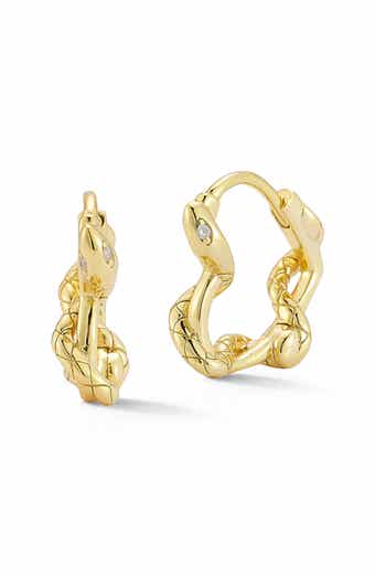 Snake Huggie Hoop Earrings