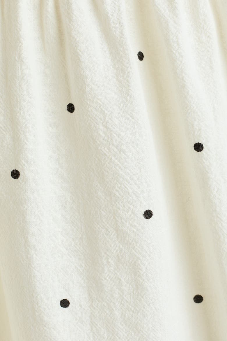 Puff-sleeved Cotton Dress, Alternate, color, White/dotted
