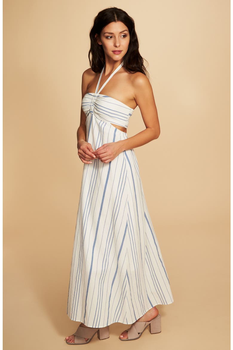 Cinched Bodice Maxi Dress, Alternate, color, ANTIQUE WHITE