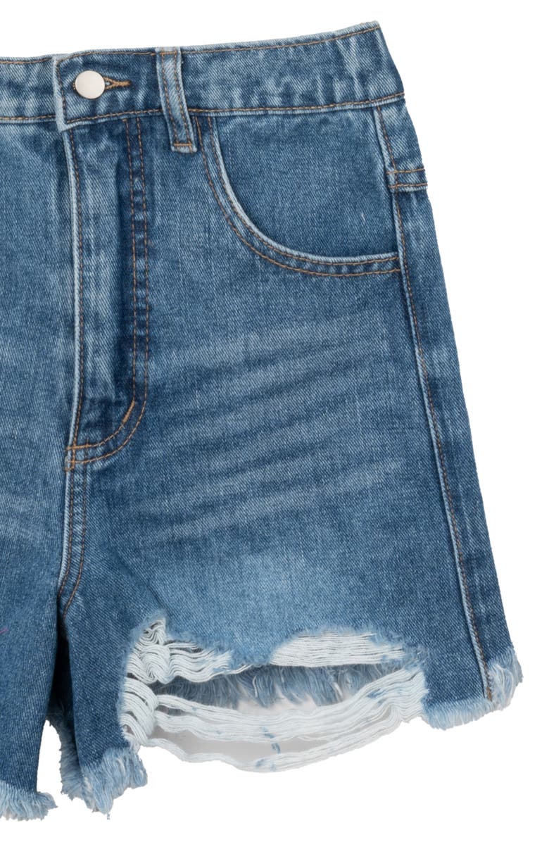 Tween Diva Kids' Graphic T-Shirt & Distressed Denim Shorts Set, Alternate, color,