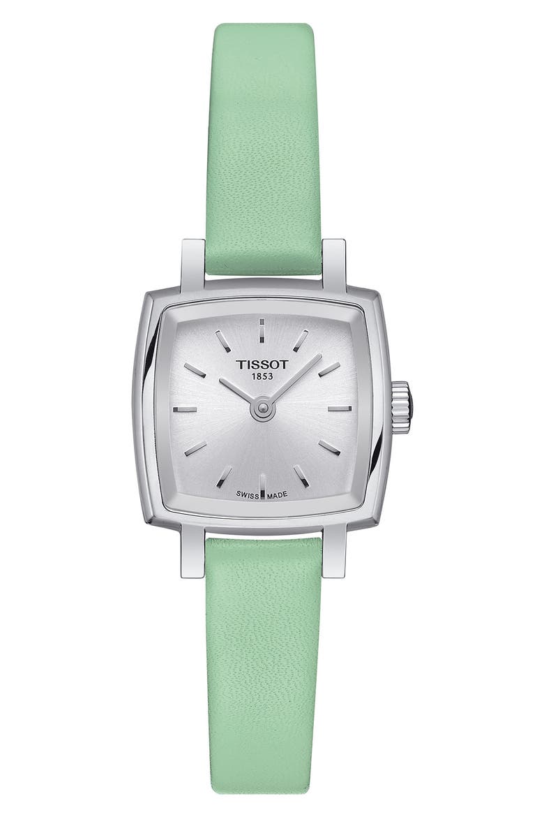 Lovely Summer Leather Strap Watch & Interchangeable Straps Set, 20mm, Alternate, color, MINT GREEN
