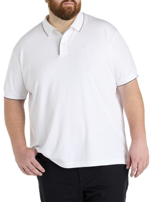 Psycho Bunny Big & Tall Bryce Piqué Polo Shirt in White  product