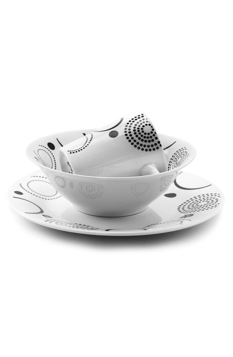 Gibson Modern Times 12 Piece Dinnerware Set, Alternate, color, White