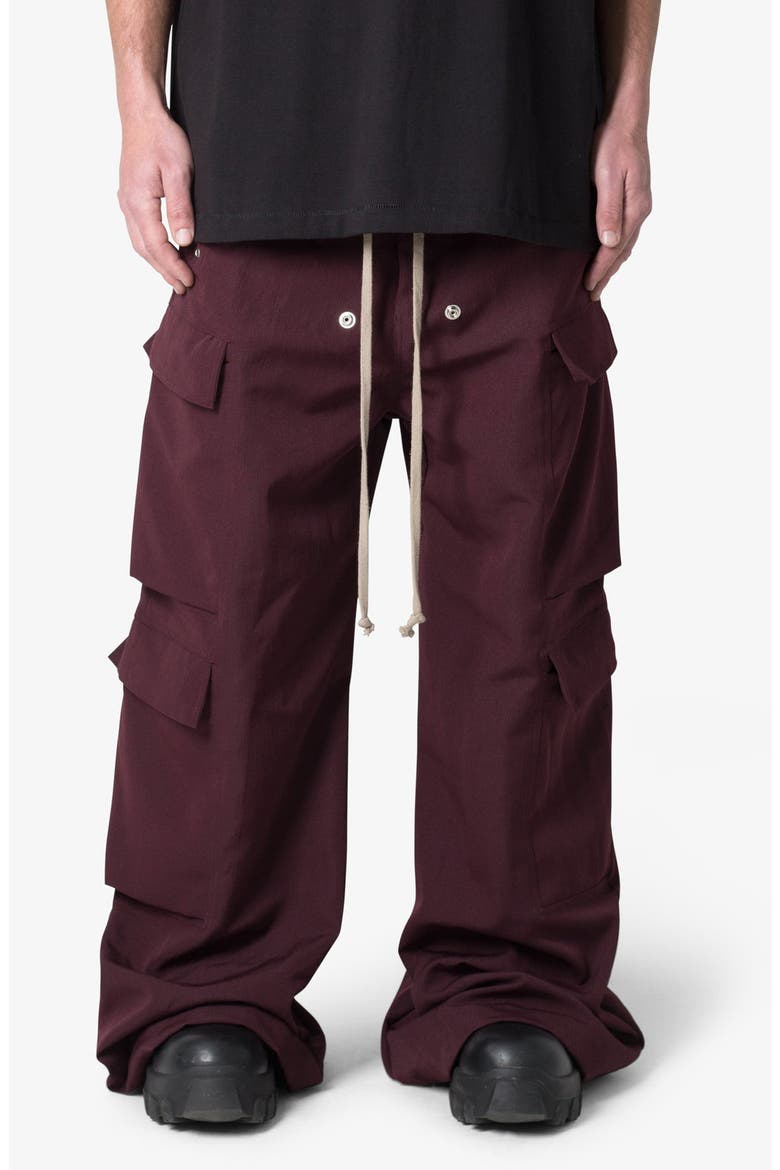 Rave Double Wide Leg Cargo Pants, Main, color, PLUM