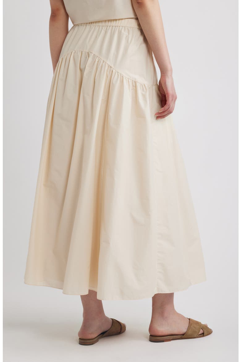 Cotton Blend Midi Skirt, Alternate, color, ALMOND