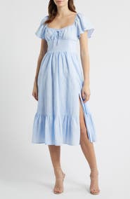 All in Favor Floral Flutter Sleeve Sundress