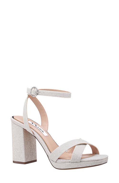 Nina Sheila Ankle Strap Platform Sandal In Silver Fantasy Net