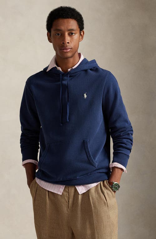 Polo Ralph Lauren Loopback Cotton Fleece Hoodie In Blue