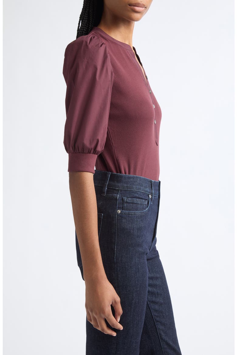 Coraleet Puff Shoulder Top, Alternate, color, BURGUNDY