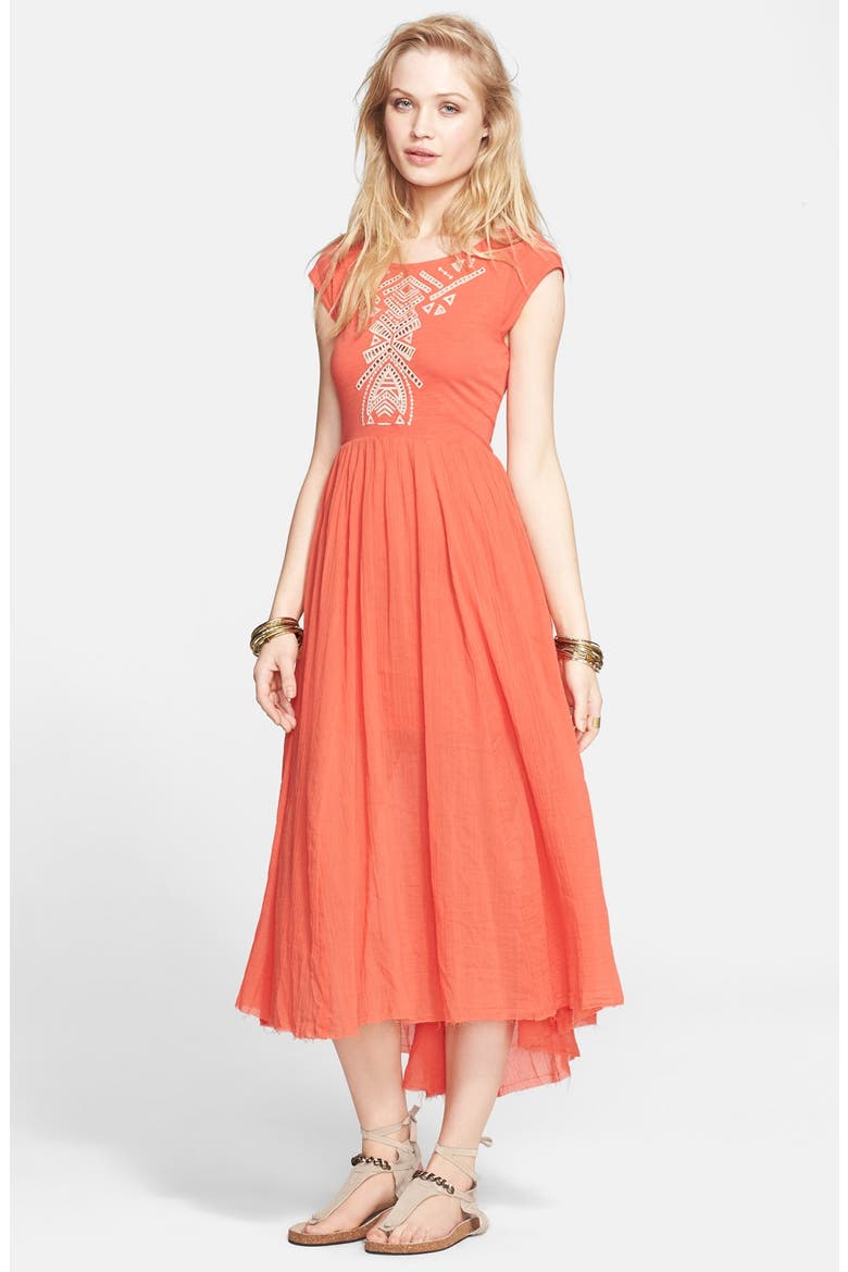 'Toosaloosa Slub Meadows' Knit Midi Dress, Main, color, CACTUS FLOWER COMBO