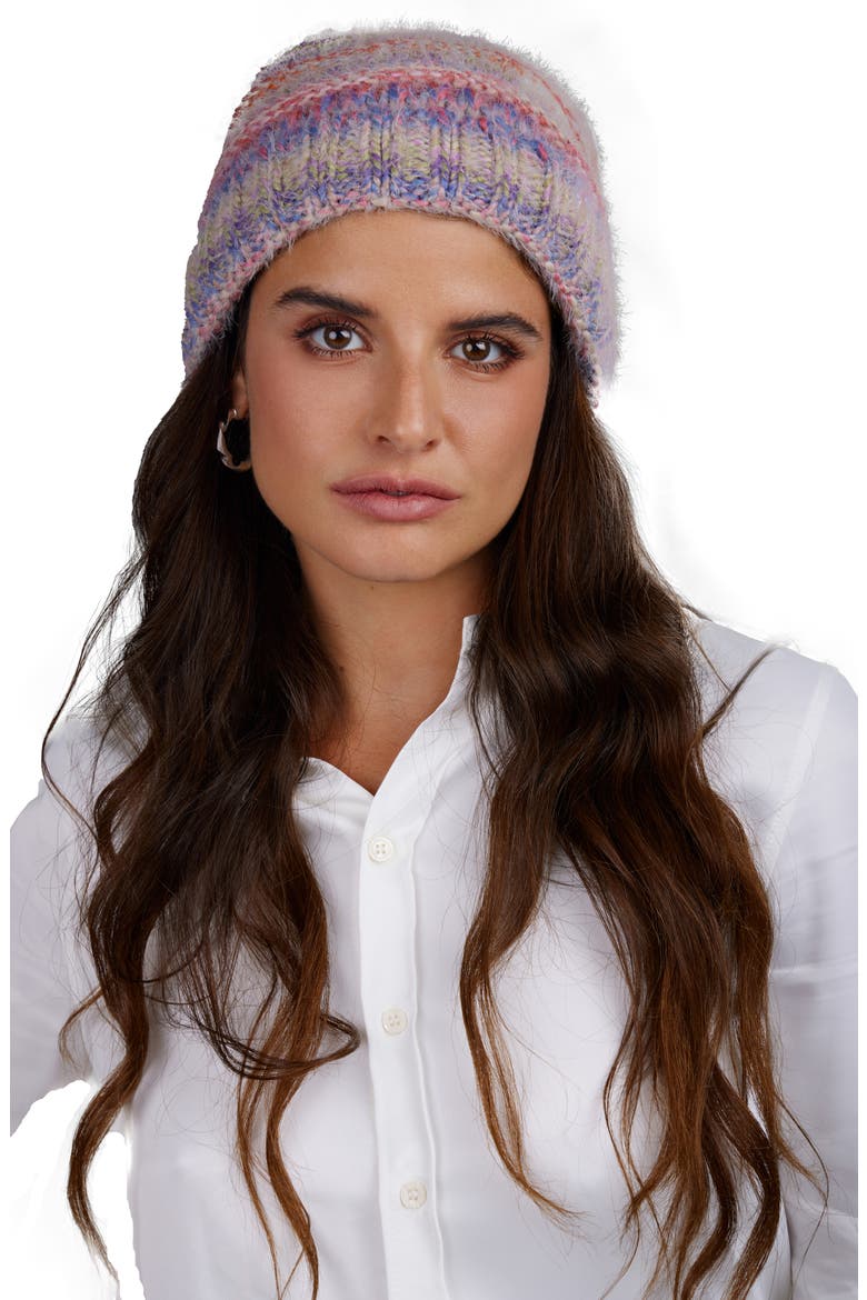 Knit Multicolor Beanie, Alternate, color, PURPLE MULTI