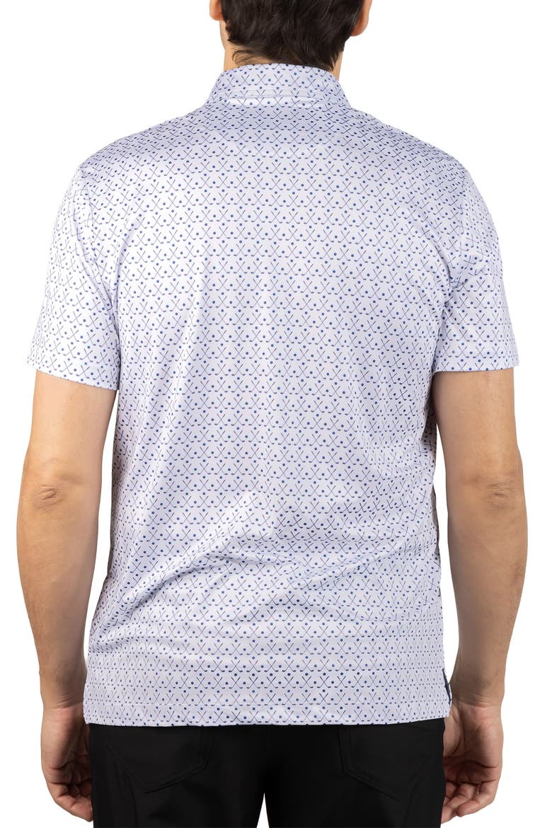 Golf Clubs Print Performance Polo, Alternate, color, WHITE