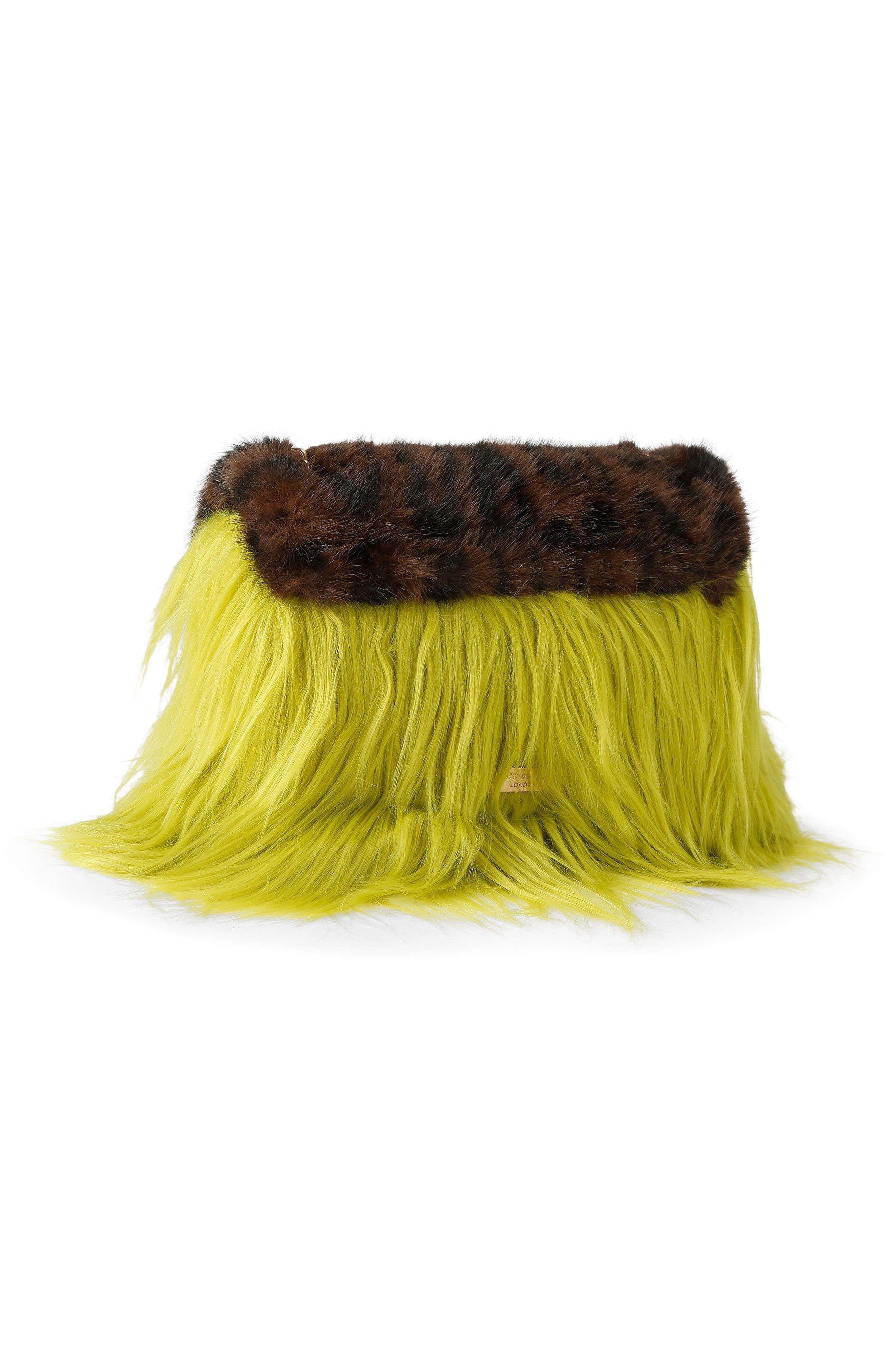 Mini Kensington Faux Fur Crossbody Bag, Alternate, color, OPEN GREEN