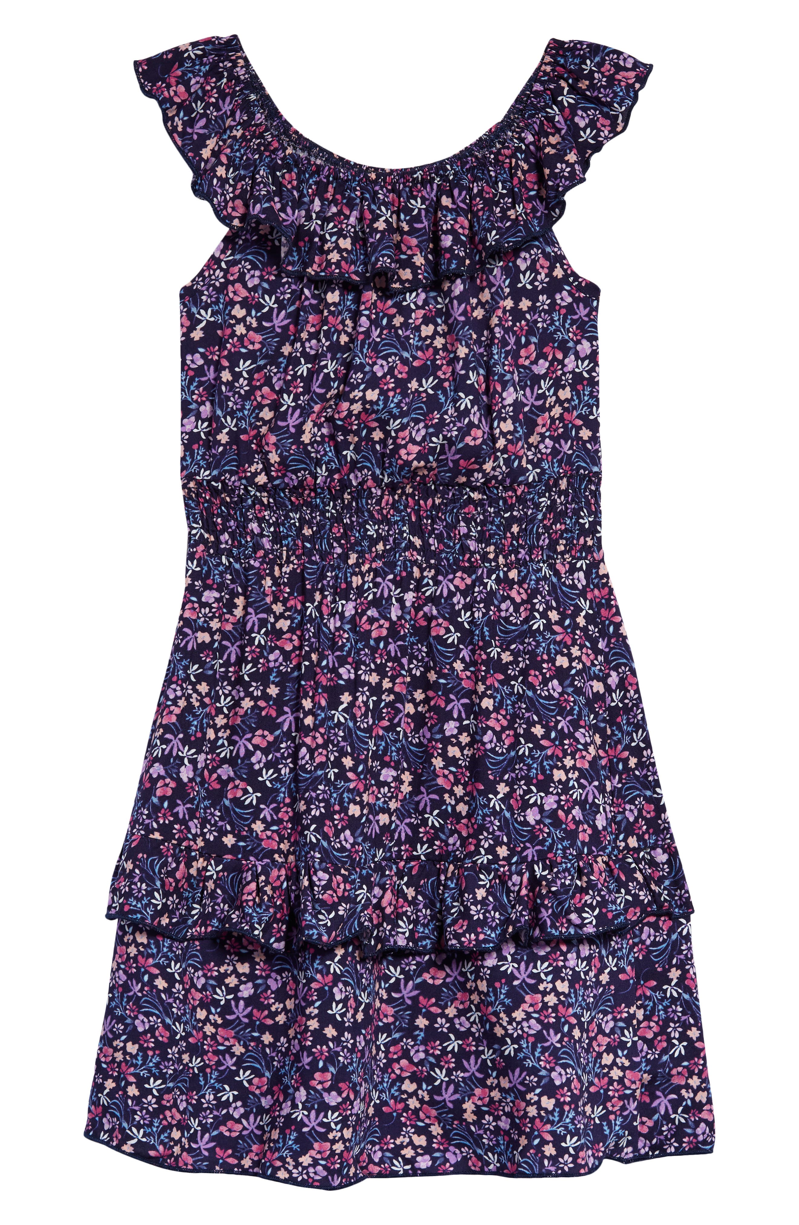 Ava & Yelly Kids' Floral Skater Dress