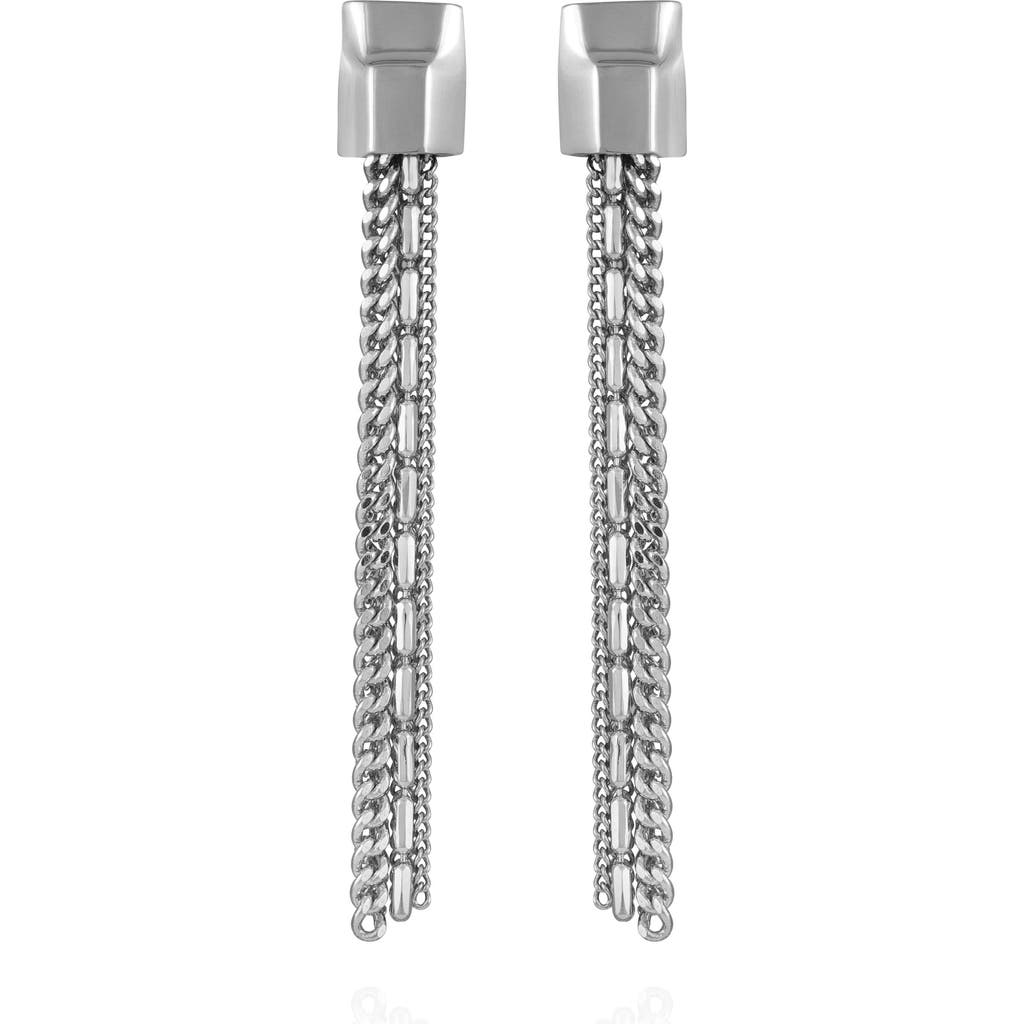 Vince Camuto Tassel Clip-on Linear Drop Earrings In Metallic