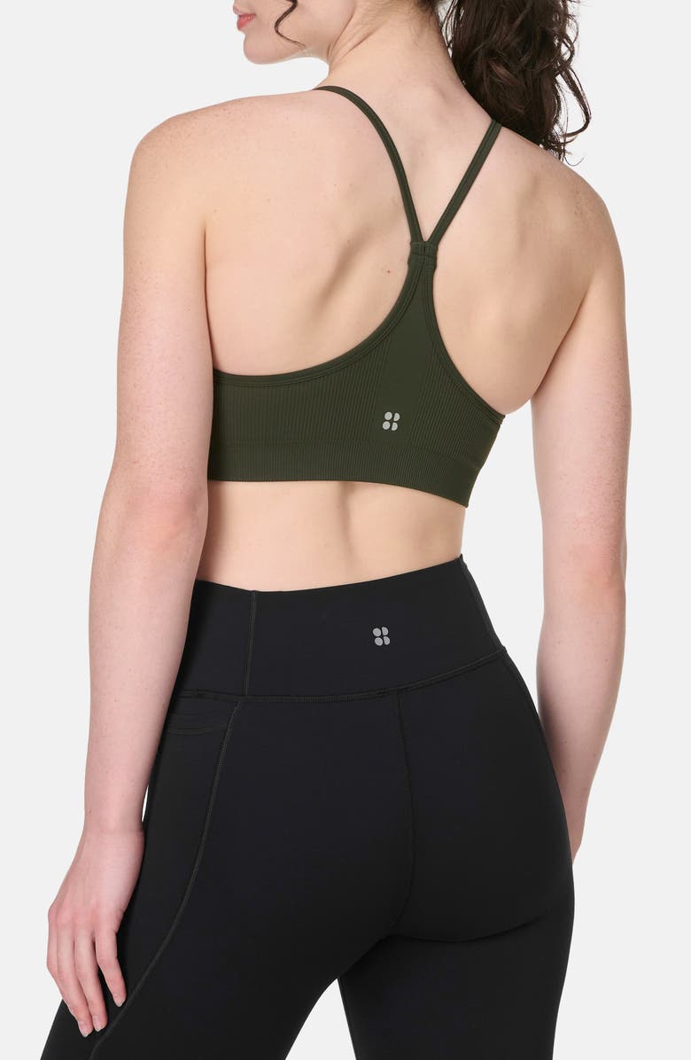 Sweaty Betty Spirit Restored Racerback Sports Bra, Alternate, color, Nori Green