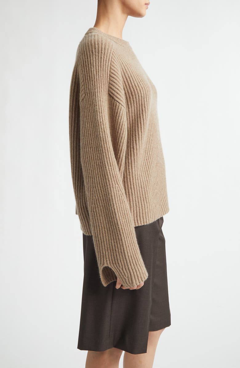 LOULOU DE SAISON Axel Cashmere Crewneck Sweater, Alternate, color, Taupe Melange