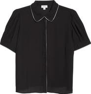 CeCe Georgette Button-Up Top