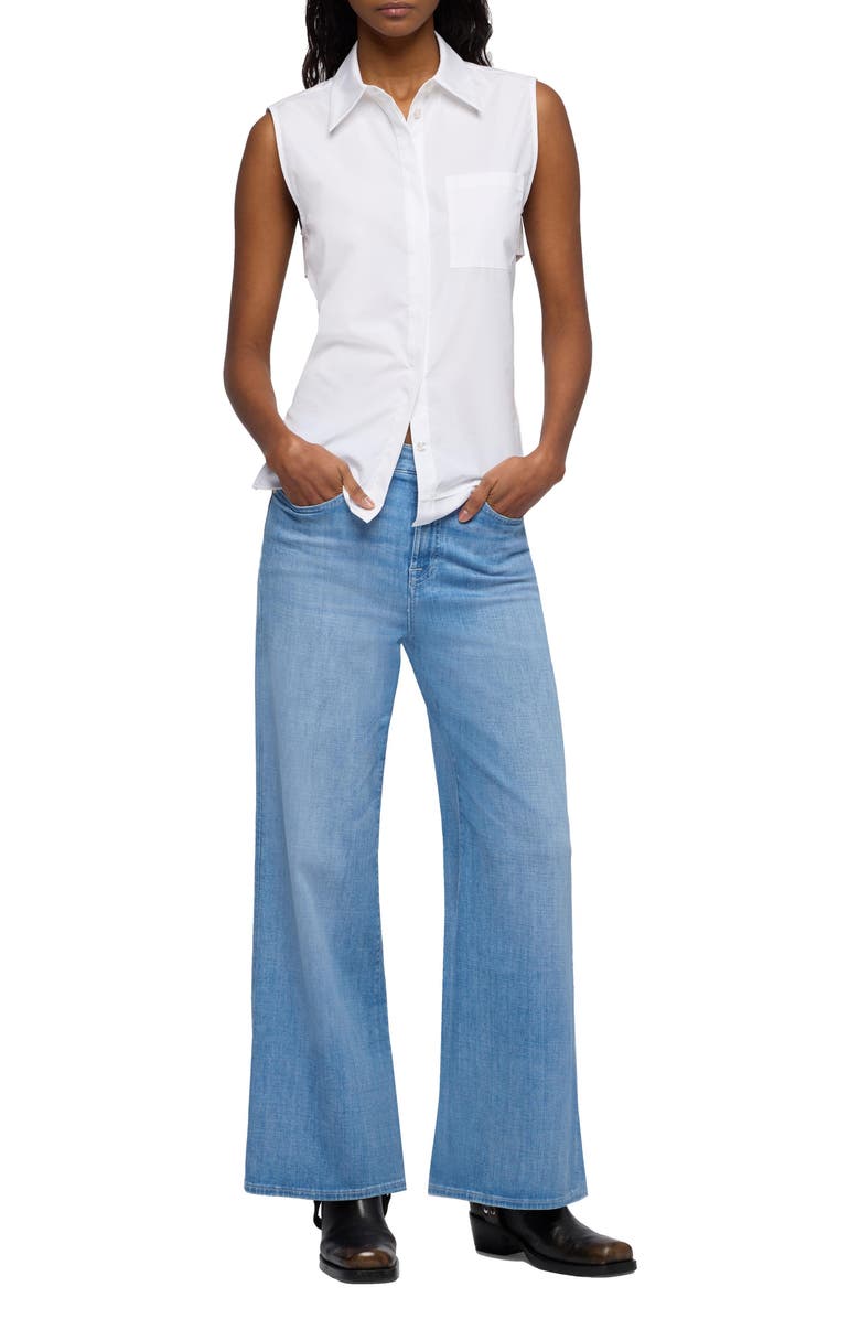 7 For All Mankind Lotta High Waist Ankle Wide Leg Jeans, Alternate, color, Glisten