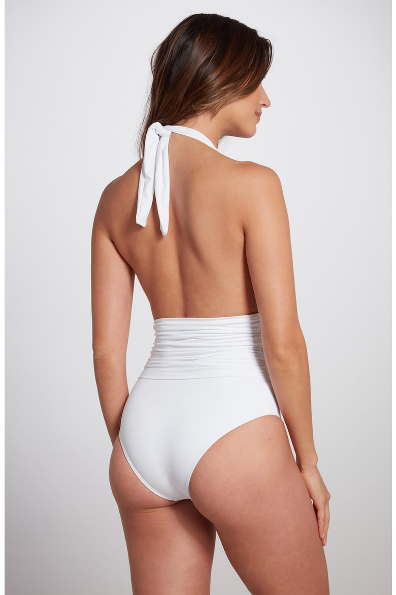 Eva Halter One Piece Swimsuit, Alternate, color, White