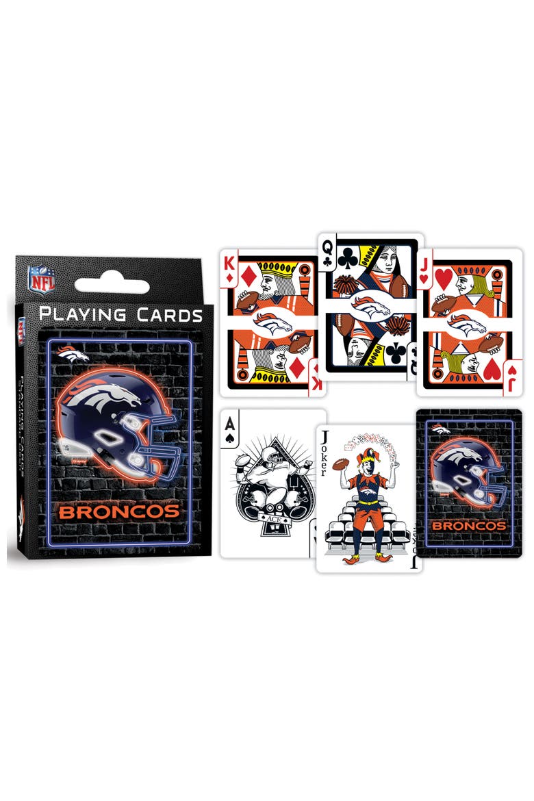 Denver Broncos Neon Playing Cards, Alternate, color, Multicolor