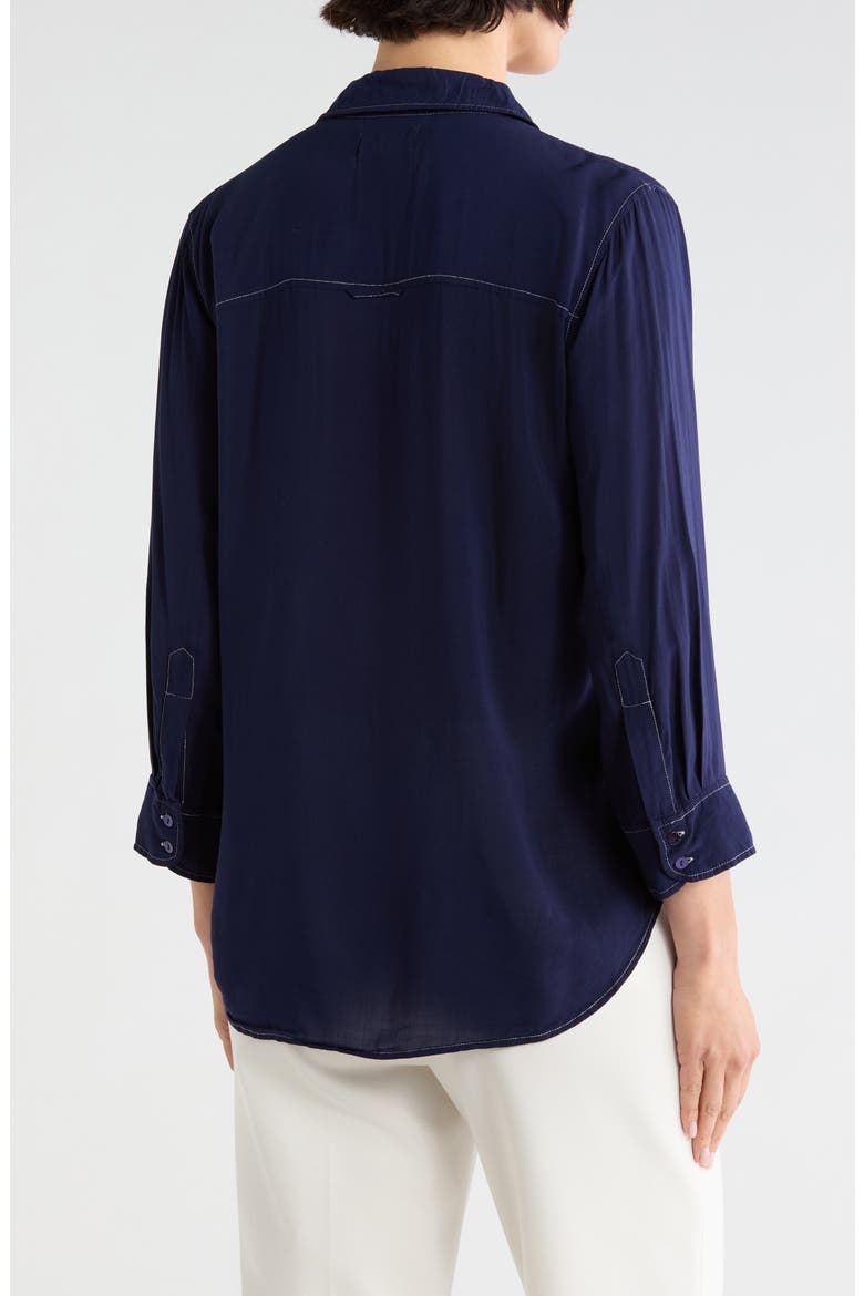 Marlene Button-Up Shirt, Alternate, color, NAVY/WHITE CONTRAST