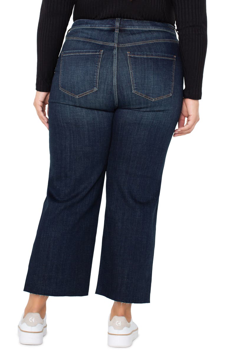 Liverpool Los Angeles Stride Raw Hem High Waist Crop Wide Leg Jeans, Alternate, color, 