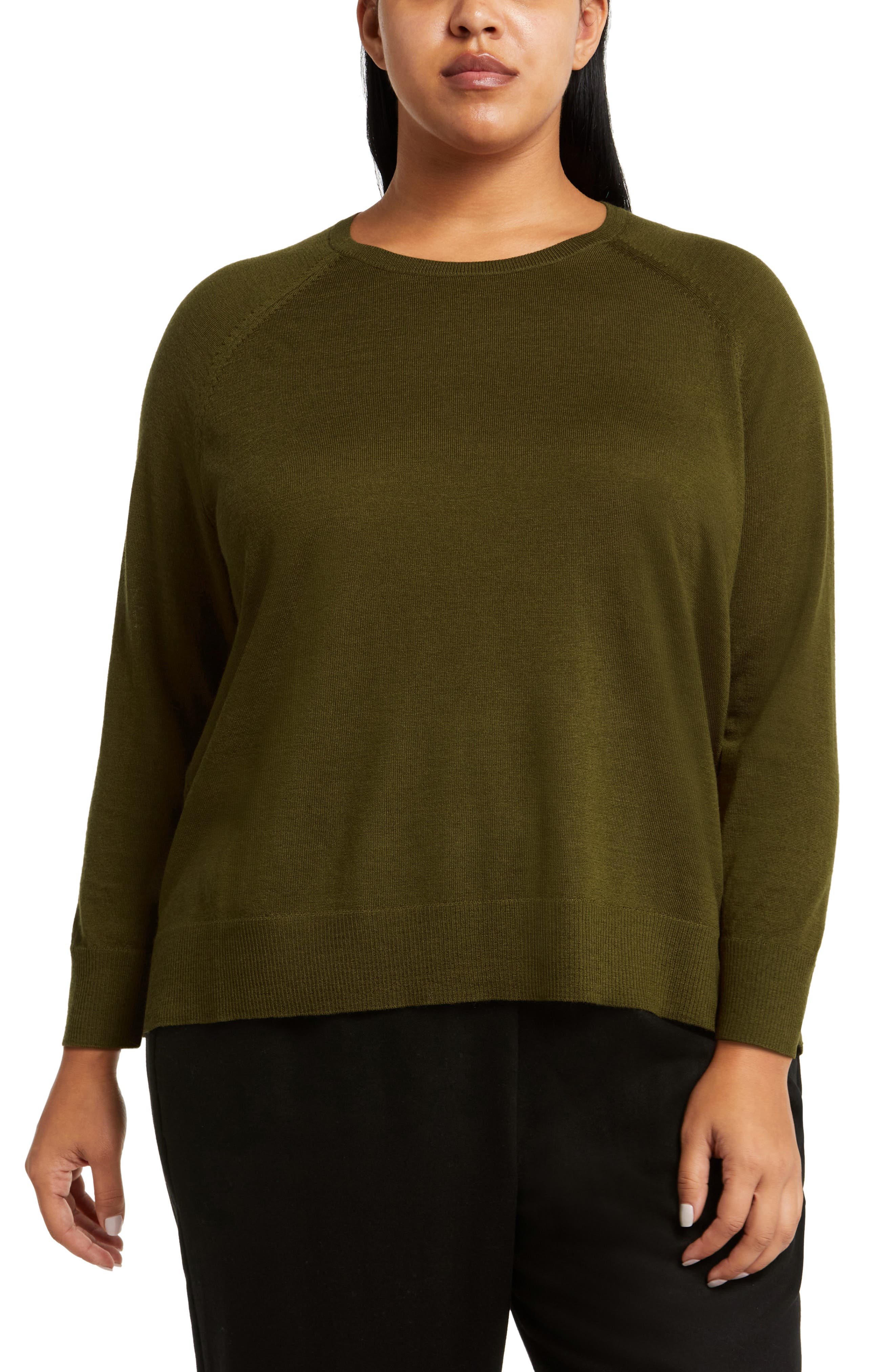 Raglan Sleeve Merino Wool Jersey Sweater