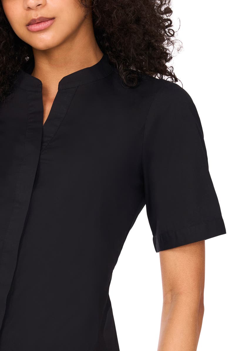 Halogen<sup>®</sup> Two-Tone Fit & Flare Shirtdress, Alternate, color, Rich Black 060