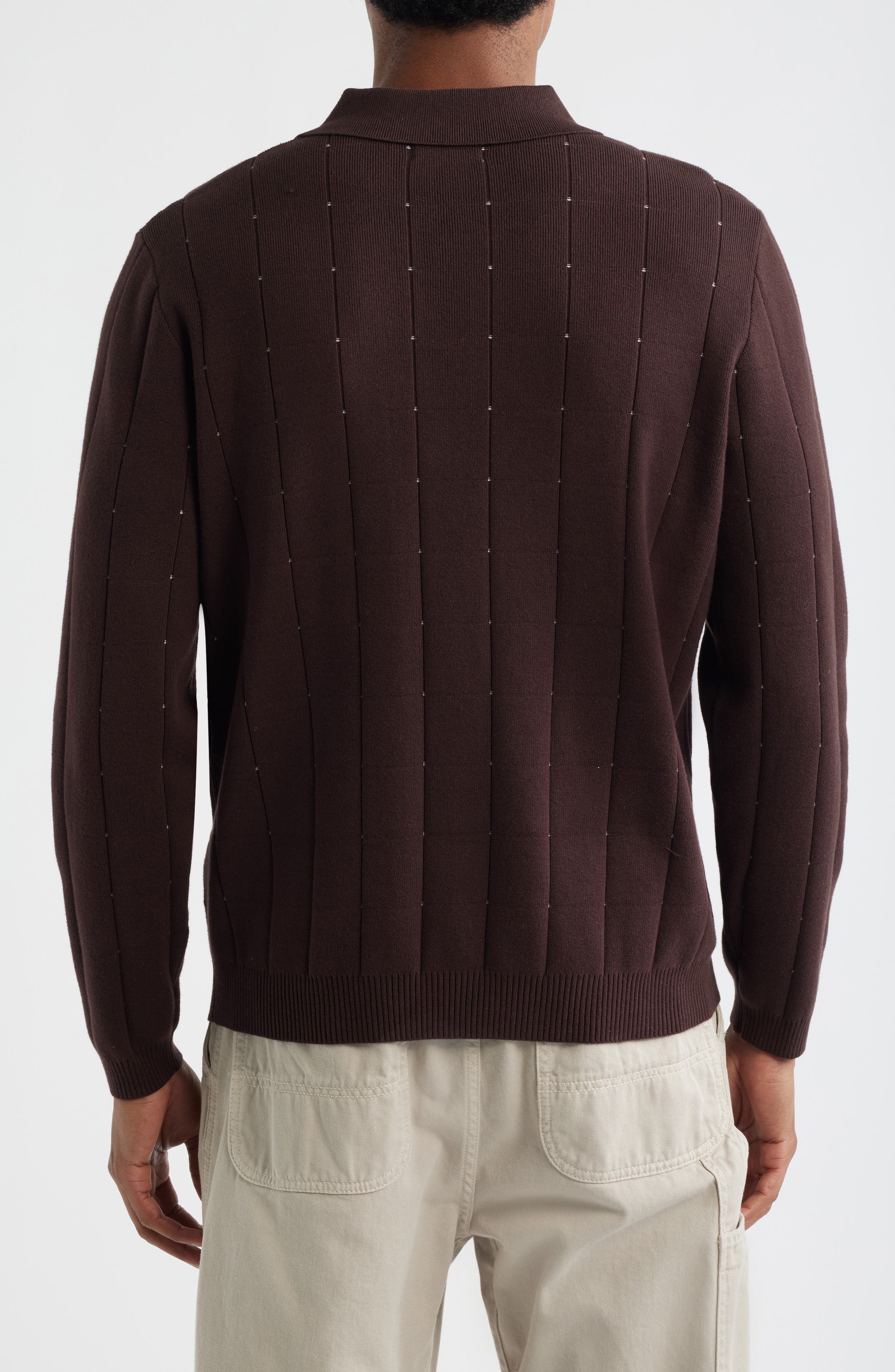 Pointelle Long Sleeve Polo - image 2
