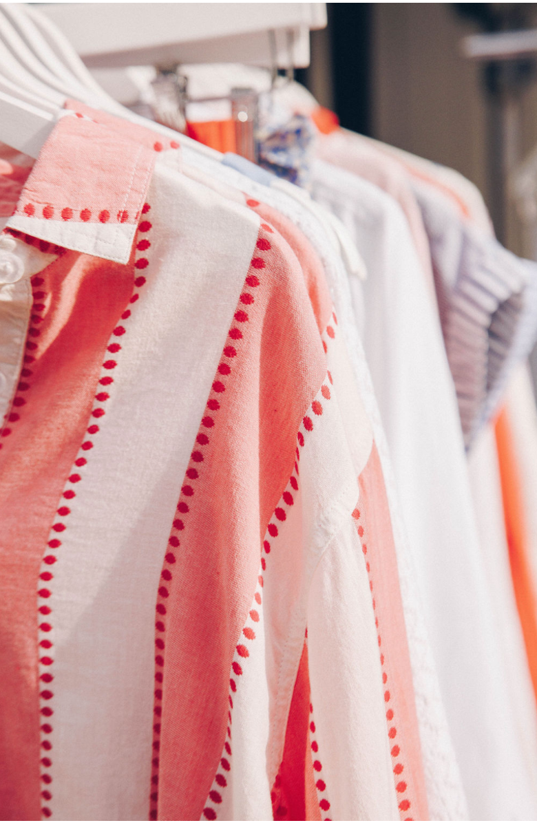 SITANO Positano Shirt Dress Cover-Up, Alternate, color, Pink Stripes With Dots