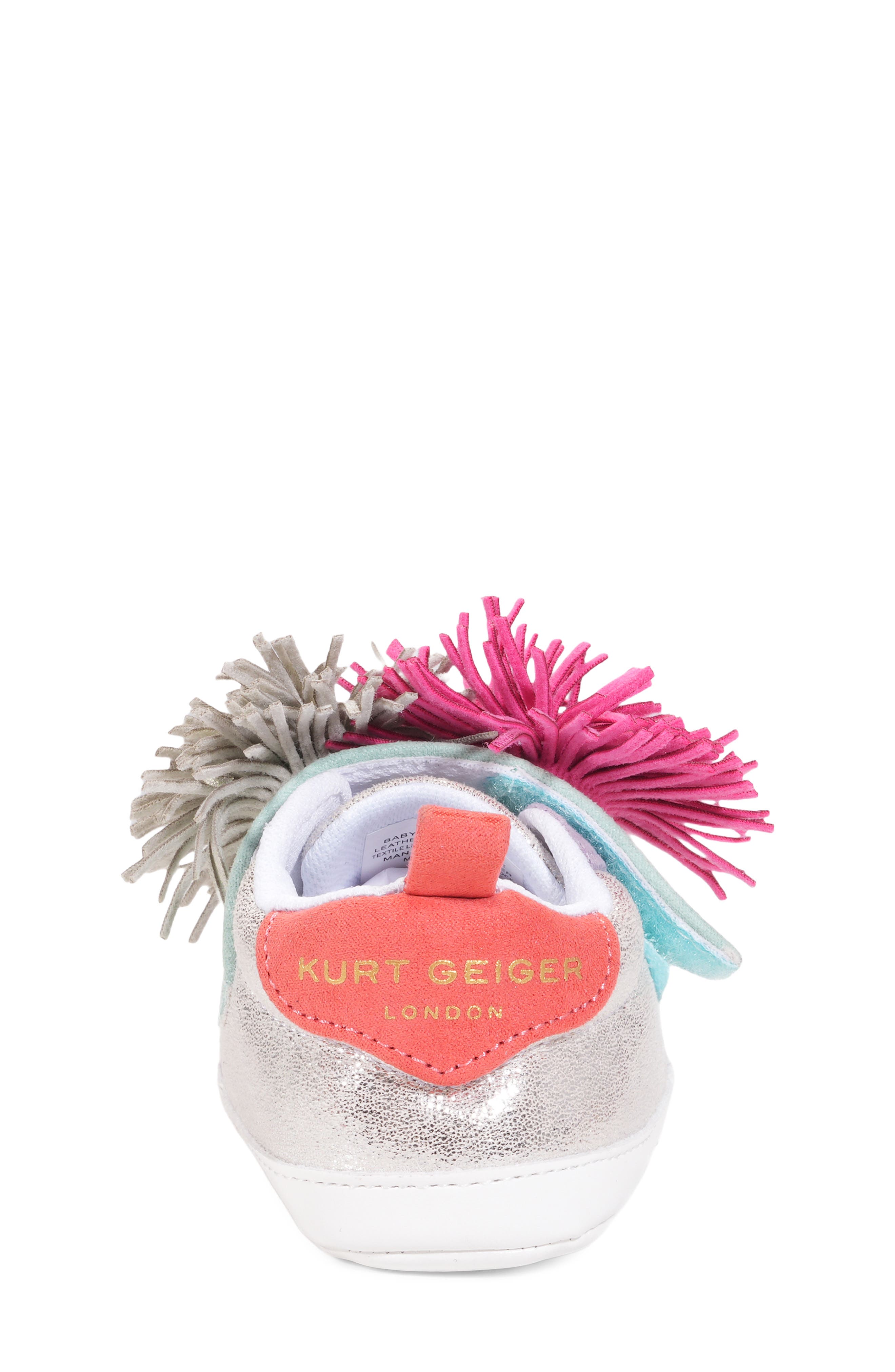 Kurt Geiger London Laney Fringe Sneaker, Alternate, color, Silver Multi