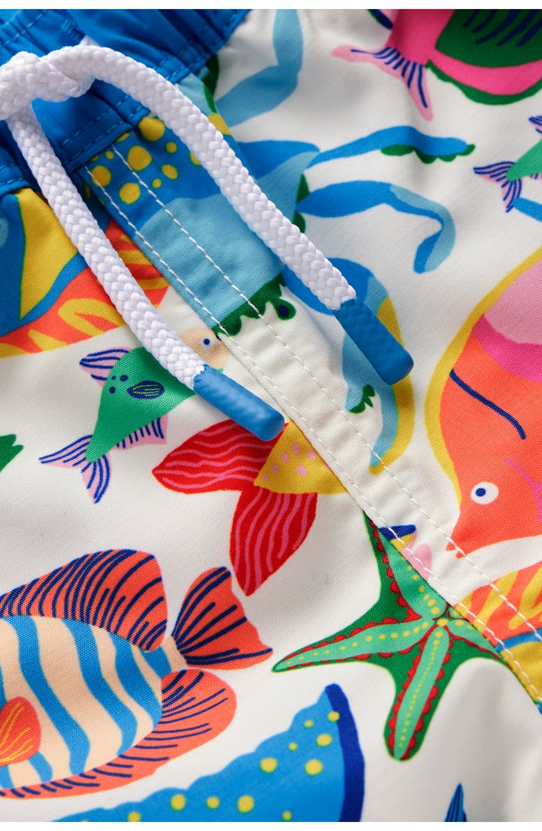 Mini Boden Kids' Print Swim Trunks, Alternate, color, 
