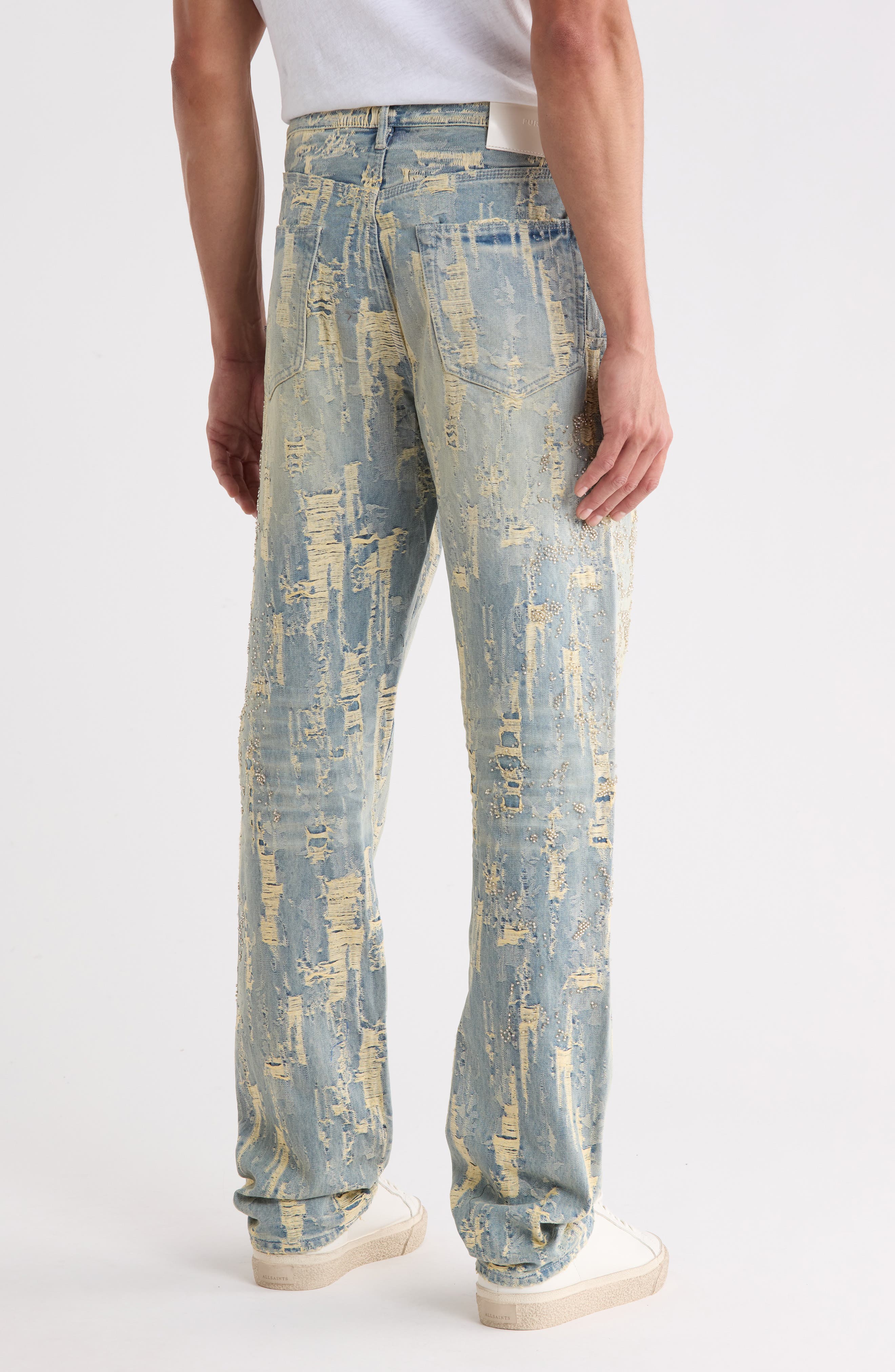 PURPLE BRAND Bead Splatter Destroy Slim Jeans (Men) | Nordstromrack