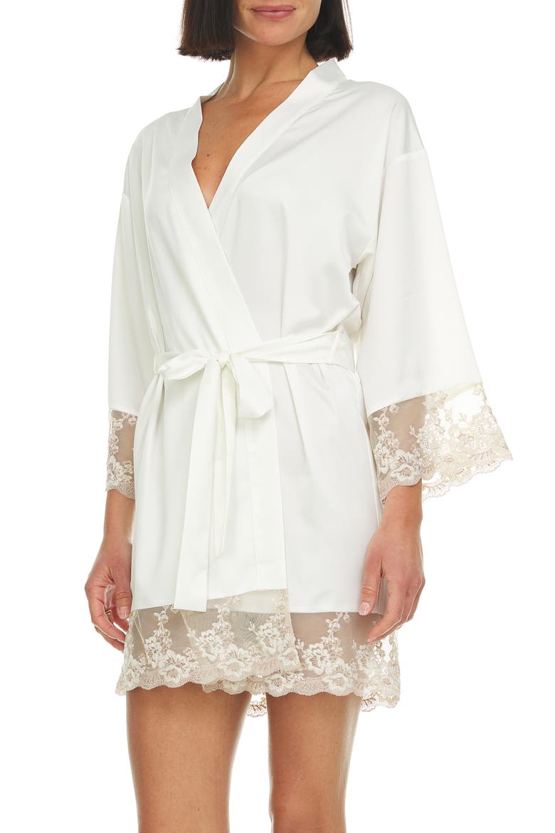 Rosa Satin Robe, Alternate, color, IVORY