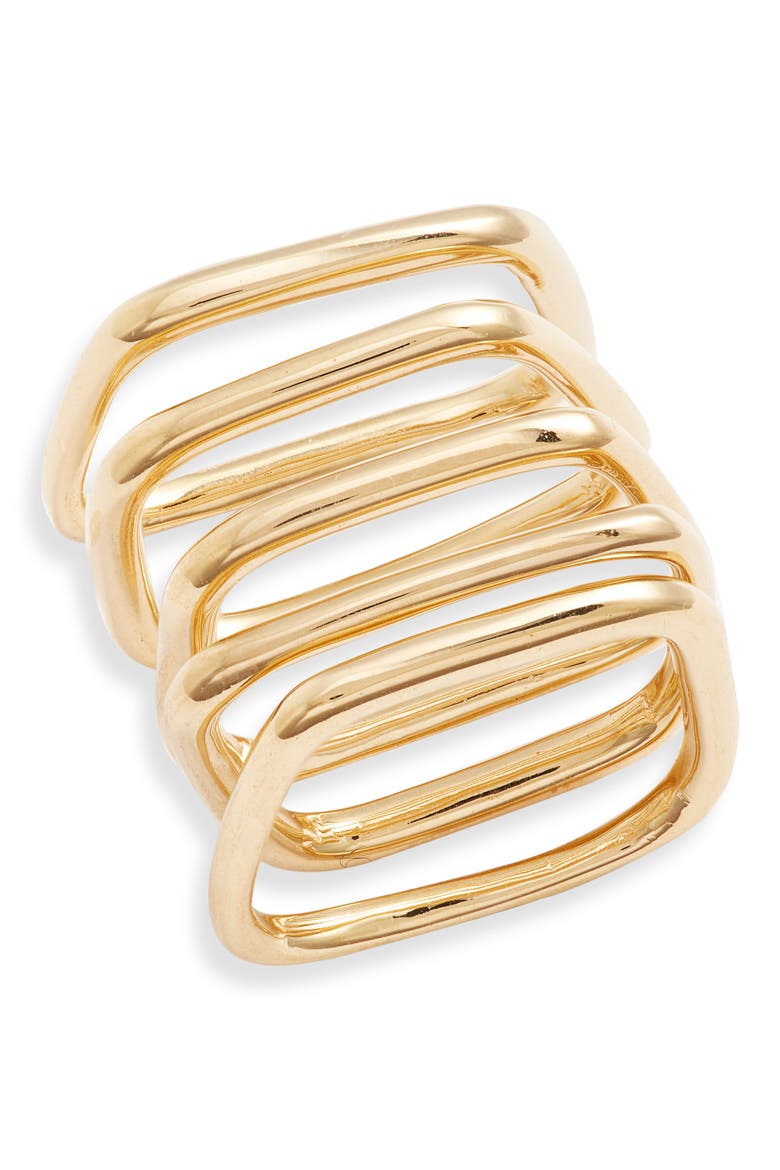 Laini Set of 5 Stacking Rings, Main, color, GOLD