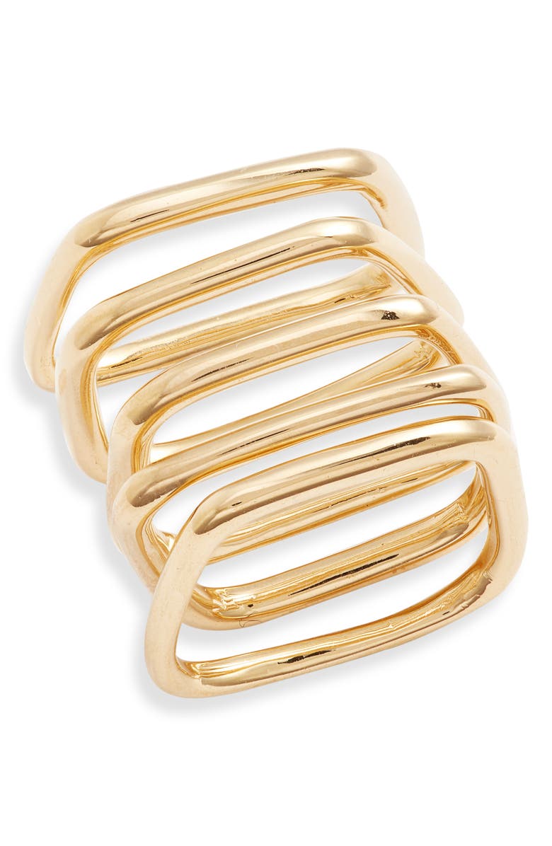 SOKO Laini Set of 5 Stacking Rings, Main, color, Gold