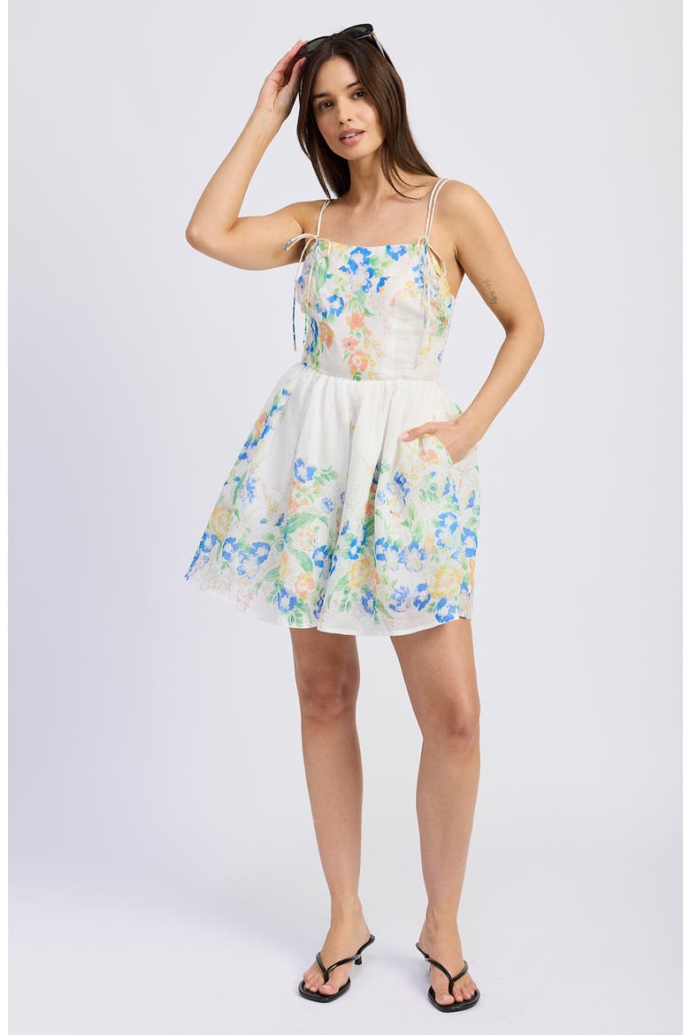 Julia Sleeveless Romper, Alternate, color, WHITE BLUE MULTI