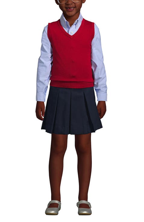 School Uniform Kids Cotton Modal Fine Gauge Sweater Vest