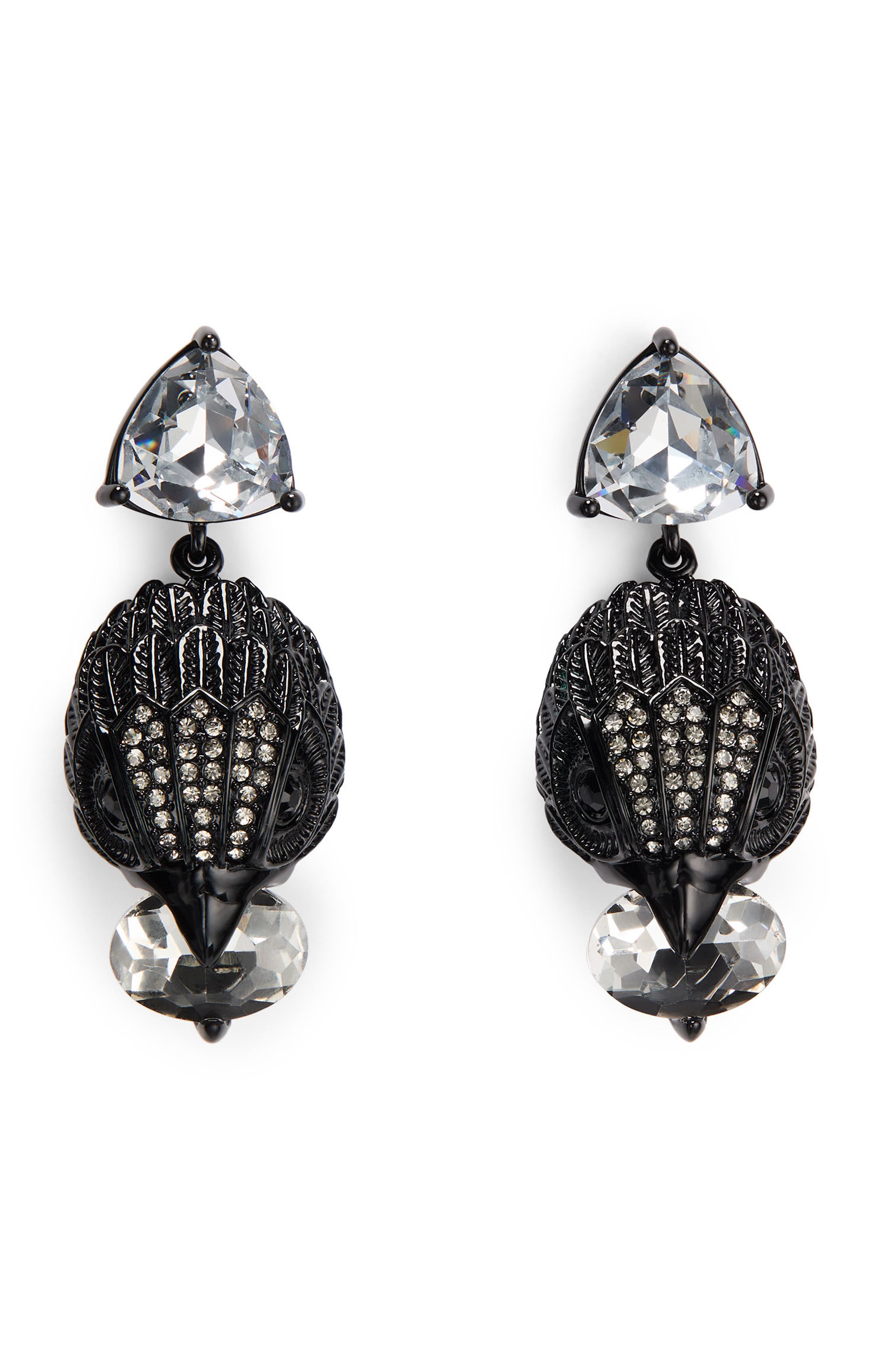 Kurt Geiger London Eagle Head Crystal Drop Earrings