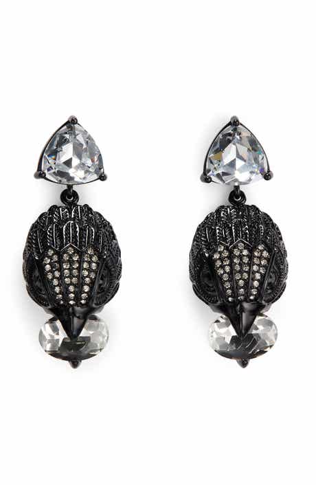 Kurt Geiger London Eagle Head Crystal Drop Earrings