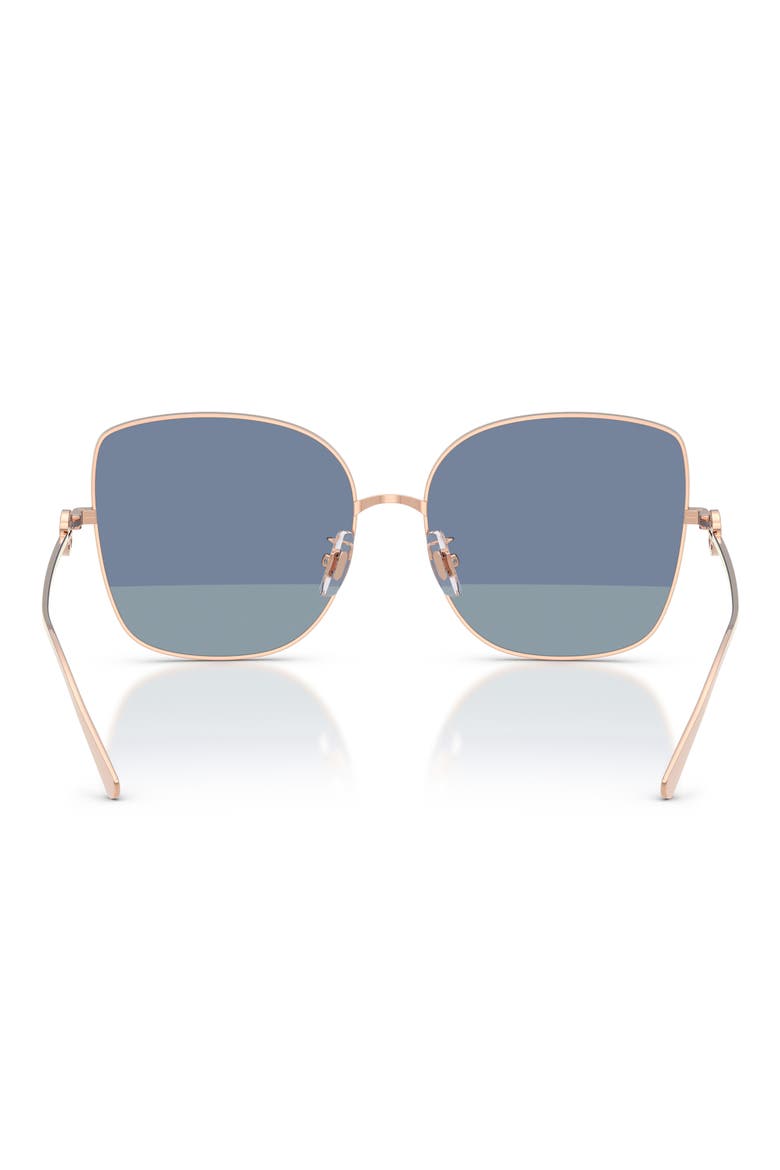 60mm Oversize Butterfly Sunglasses, Alternate, color, ROSE GOLD / SHARP TINTED BLUE