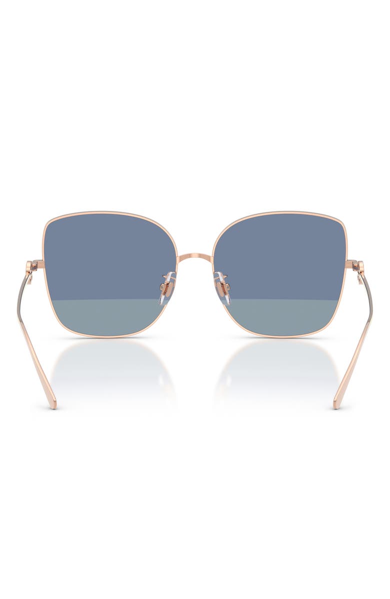 Tory Burch 60mm Oversize Butterfly Sunglasses, Alternate, color, Rose Gold / Sharp Tinted Blue