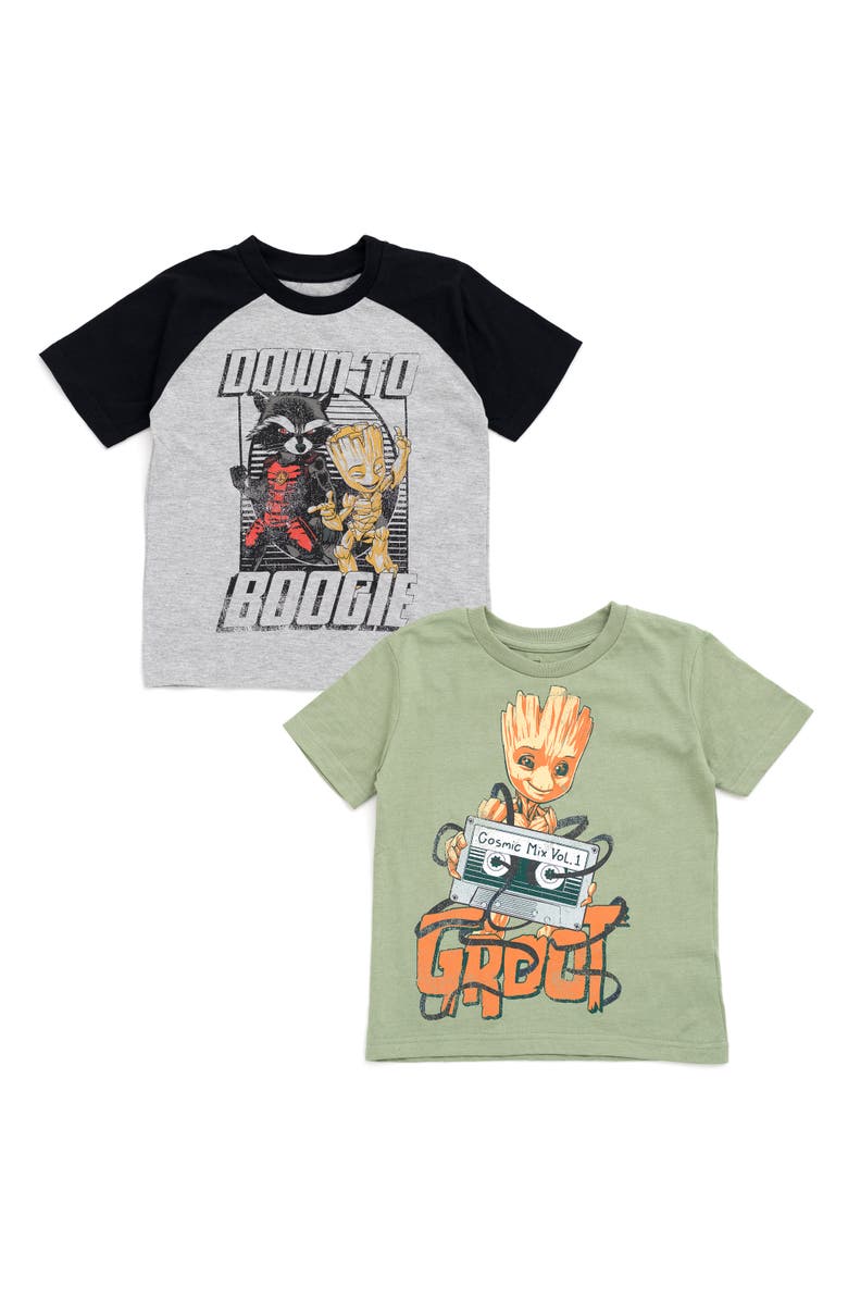 Marvel Guardians of the Galaxy 2-Piece T-Shirt Set, Main, color, Groot Rocket Green